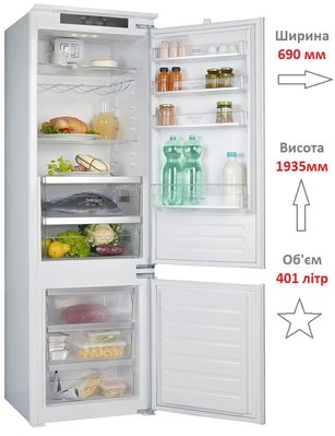 Встраиваемый холодильник Franke FCB 400 V NE E (118.0629.526) 401 літр, H-1935 L-690 118.0629.526 фото