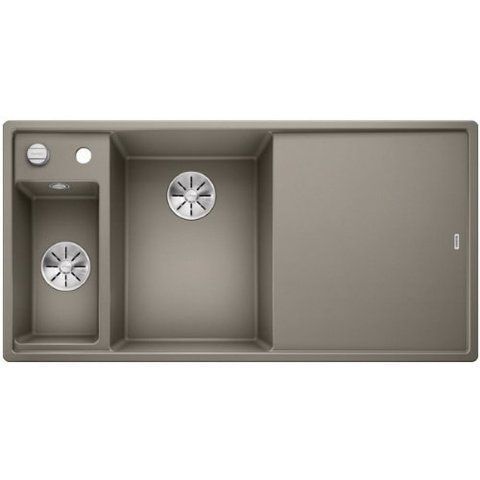 Кухонная мойка Blanco AXIA III 6 S Silgranit&reg; цвет серый беж - чаша слева, столик для обработки ясень скл.-авт. InFino (524650) монтаж на столешницу 524650 фото