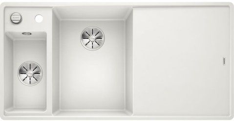 Кухонная мойка Blanco AXIA III 6 S-F Silgranit&reg; цвет белый - чаша слева, доска ясен скл.-авт. InFino (524666) монтаж в уровень со столешницей 524666 фото