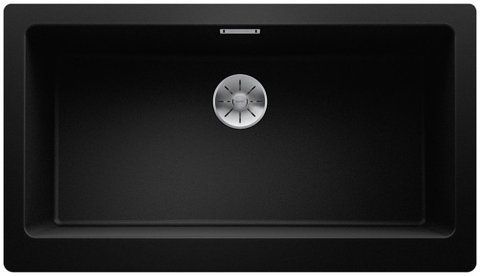 Кухонная мойка Blanco VINTERA XL 9-UF Silgranit&reg; цвет черный с отводной арматурой InFino (526110) монтаж под столешницу и в уровень со столешницей 526110 фото