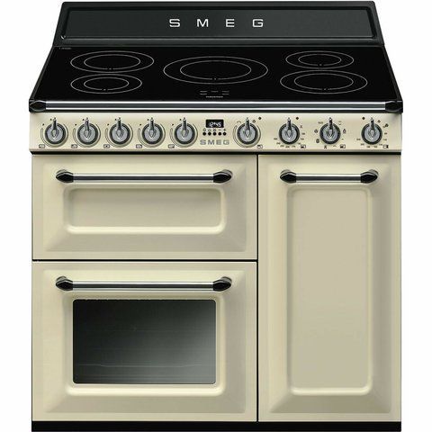 Smeg TR93IP2 - серія VICTORIA - Варильний центр, 90 см, 3 Духові шафи, індукційна поверхня, колір кремовий tr93ip2 фото
