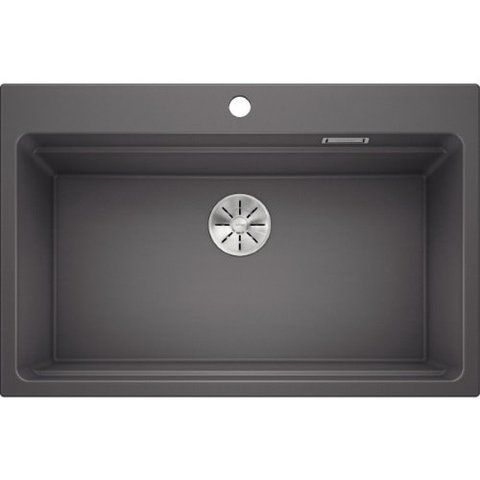 Кухонная мойка Blanco ETAGON 8 Silgranit&reg; цвет темная скала с отводной арматурой InFino (525188) монтаж на столешницу 525188 фото