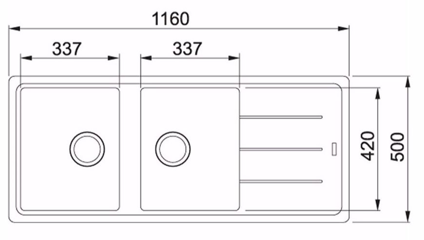 Кухонна мийка Franke Basis BFG 621 (114.0676.263) гранітна - врізна - оборотна - колір Онікс 114.0676.263 фото