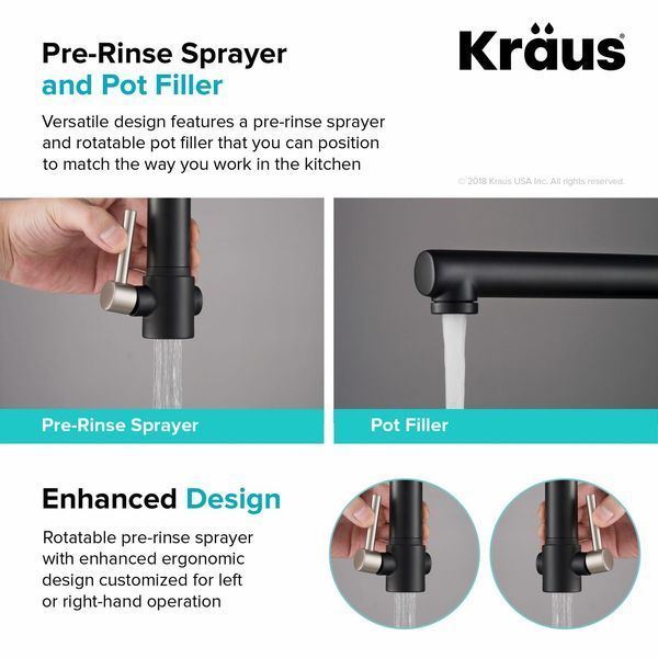 Смеситель для кухни с гибким изливом и функцией душа Kraus KPF-1603СH - Хром KPF-1603СH фото