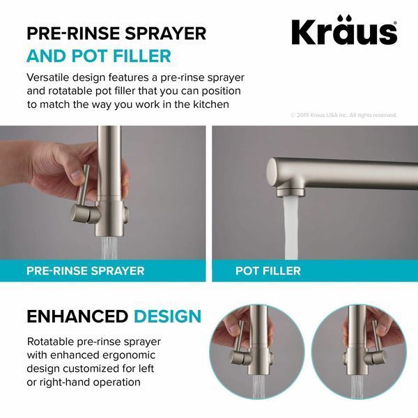 Смеситель для кухни с гибким изливом и функцией душа Kraus KPF-1603СH - Хром KPF-1603СH фото