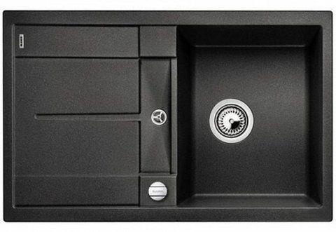 Кухонна мийка Blanco METRA 45 S-F Silgranit&reg; колір антрацит, з клапаном-автоматом (519081) монтаж у рівень зі стільницею 519081 фото