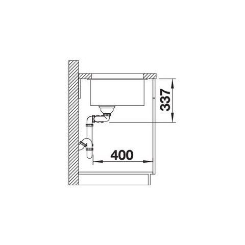 Кухонная мойка Blanco SUBLINE 480/320-U Silgranit&reg; цвет серый беж с отводной арматурой InFino (523591) монтаж под столешницу 523591 фото