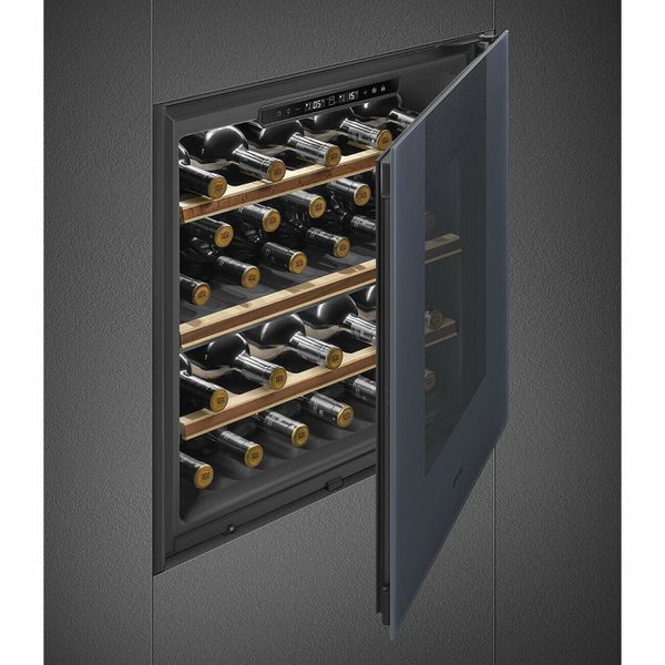 Smeg CVI129G - серія LINEA - Вбудована шафа для зберігання вина, 29 пляшок, 60 см, петлі змінні CVI129G фото