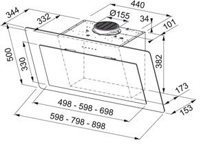 Кухонна витяжка Franke Neo FNO 905 BK (330.0591.773) Чорне скло 330.0591.773 фото