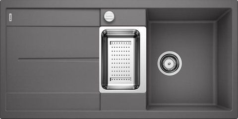 Кухонна мийка Blanco METRA 6 S Silgranit&reg; колір темна скеля з клапаном-автоматом (518877) монтаж на стільницю 518877 фото