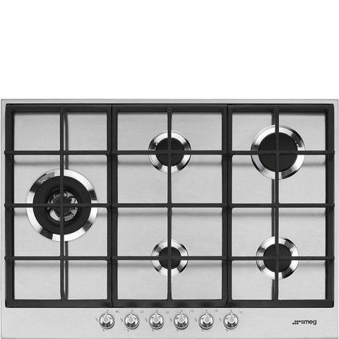Smeg PX175L - серія LINEA - Газова варильна поверхня, 75 см, 5 пальників, центральний UR, нержавіюча сталь PX175L фото