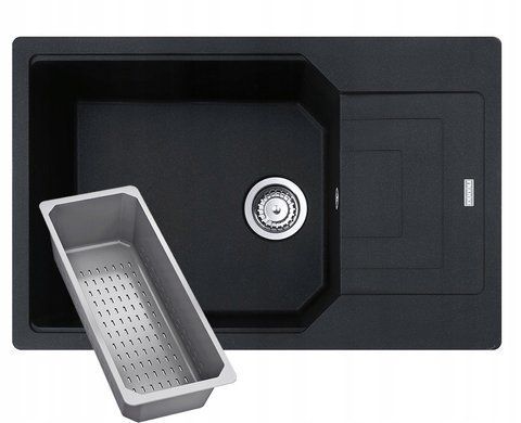 🟥 Кухонна мийка Franke Urban UBG 611-78 XL (114.0701.803) гранітна - врізна - оборотна - колір Чорний матовий - (пластиковий коландер у комлекті) 114.0701.803 фото