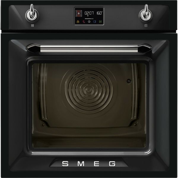 Smeg SOP6902S2PN - серія VICTORIA - Духова шафа з функцією піролізу, комбінована з парою, Victoria, 60 см, SteamOne, Evo Screen, чорний колір sop6902s2pn фото