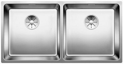 Кухонная мойка Blanco ANDANO 400/400-U нержавеющая сталь с зеркальной полировкой с отводной арматурой InFino (522987) монтаж под столешницу 522987 фото