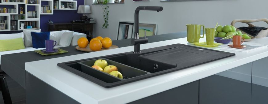 🟥 Кухонна мийка Franke Urban UBG 611-78 (114.0716.707) гранітна - врізна - оборотна - колір Сірий сланец - (пластиковий коландер у комлекті) 114.0716.707 фото