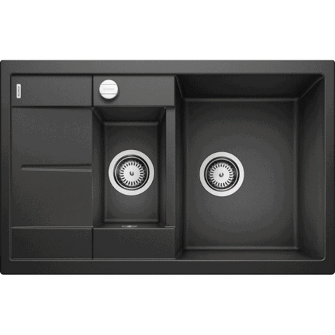 Кухонна мийка Blanco METRA 6 S Compact Silgranit&reg; колір чорний з клапаном-автоматом (525925) монтаж на стільницю 525925 фото