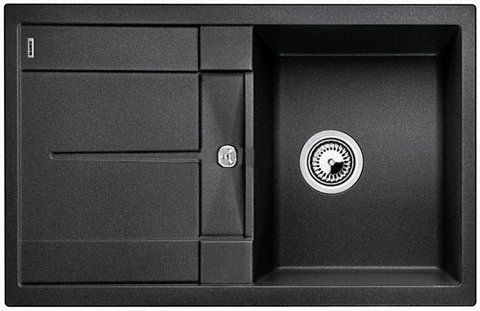 Кухонна мийка Blanco METRA 45 S Silgranit&reg; колір чорний з клапаном-автоматом (525914) монтаж на стільницю 525914 фото