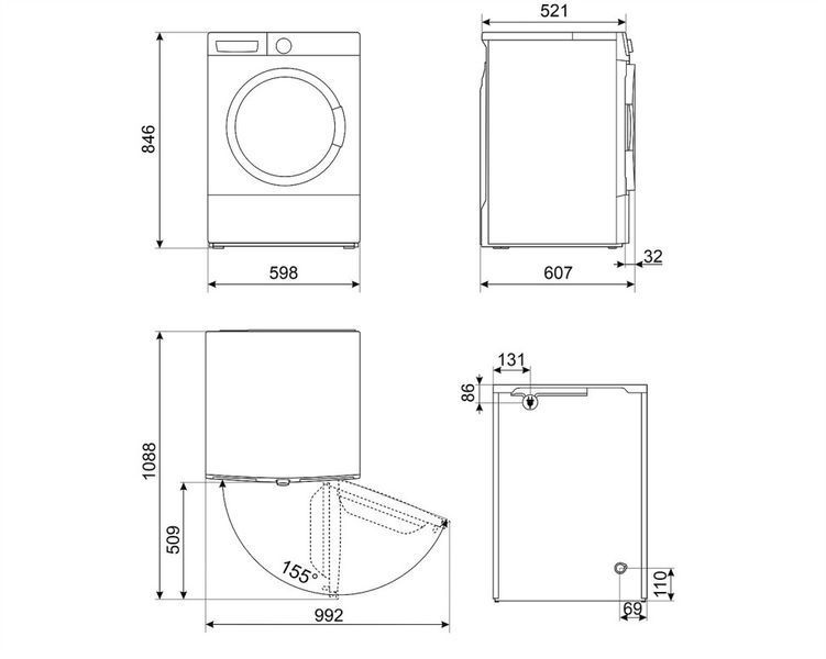 Smeg DNP82SEIN - серія UNIVERSAL - Сушильна машина соло, 8 кг, LCD DNP82SEIN фото