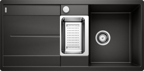 Кухонна мийка Blanco METRA 6 S-F Silgranit&reg; колір чорний, з клапаном-автоматом (525929) монтаж у рівень зі стільницею 525929 фото