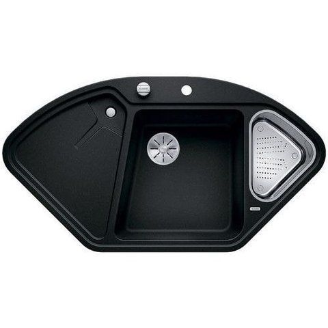 Кухонная мойка Blanco DELTA II-F Silgranit&reg; цвет антрацит скл.-авт. InFino (523670) монтаж в уровень со столешницей 523670 фото