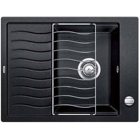 Кухонная мойка Blanco ELON 45 S Silgranit&reg; цвет черный скл.-авт. InFino (525879) монтаж на столешницу 525879 фото