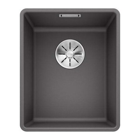 Кухонная мойка Blanco SUBLINE 320-F Silgranit&reg; цвет темная скала с отводной арматурой InFino (523417) монтаж в уровень со столешницей 523417 фото