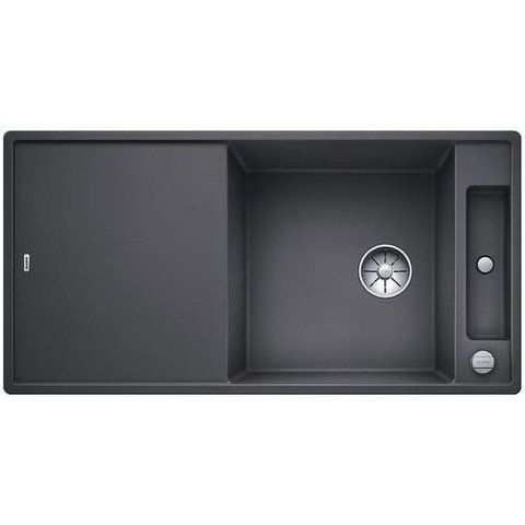 Кухонна мийка Blanco AXIA III XL 6 S-F Silgranit&reg; колір темна скеля, дошка ясен з кл.-авт. InFino (523521) монтаж у рівень зі стільницею 523521 фото