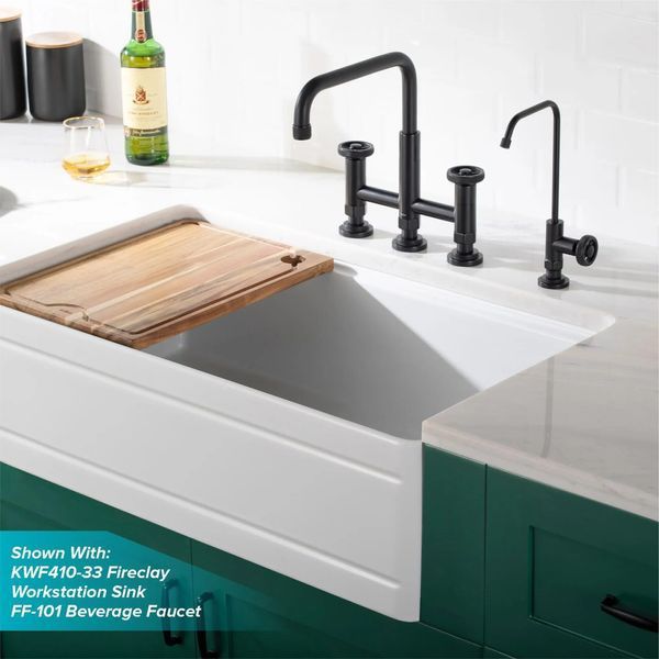 Кухонний змішувач Kraus Urbix&trade; який змінює колір від температури води, з витяжним виливом та функцією душу (KPF-3125MBGRCC) Чорний з термо покриттям KPF-3125MBGRCC фото