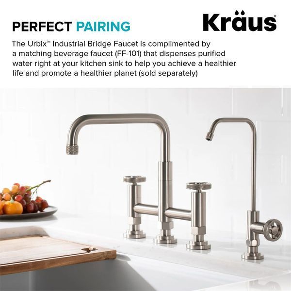 Кухонний змішувач Kraus Urbix&trade; який змінює колір від температури води, з витяжним виливом та функцією душу (KPF-3125MBGRCC) Чорний з термо покриттям KPF-3125MBGRCC фото