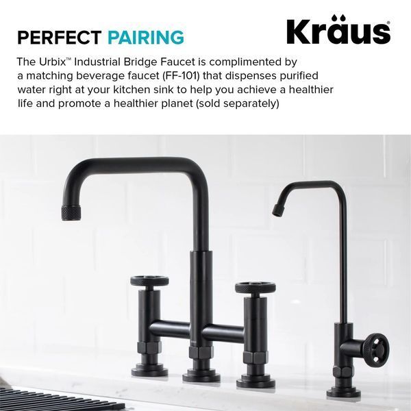 Кухонний змішувач Kraus Urbix&trade; який змінює колір від температури води, з витяжним виливом та функцією душу (KPF-3125MBGRCC) Чорний з термо покриттям KPF-3125MBGRCC фото