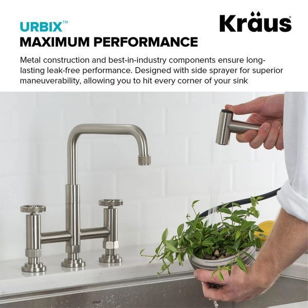 Кухонний змішувач Kraus Urbix&trade; який змінює колір від температури води, з витяжним виливом та функцією душу (KPF-3125MBGRCC) Чорний з термо покриттям KPF-3125MBGRCC фото