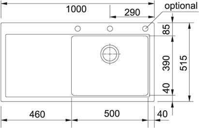 Кухонна мийка Franke Mythos MTG 611, крило праворуч (114.0502.870) гранітна - врізна - колір Онікс 114.0502.870 фото