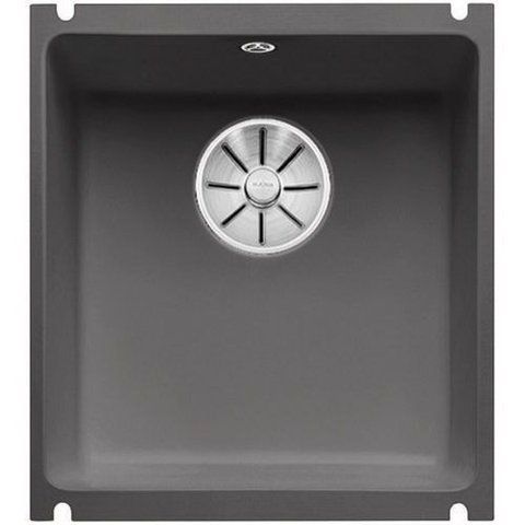 Кухонная мойка Blanco SUBLINE 375-U керамика PuraPlus базальт с отводной арматурой InFino (523731) монтаж под столешницу 523731 фото
