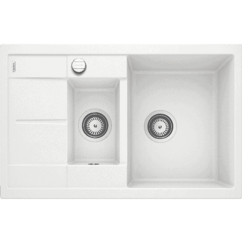 Кухонная мойка Blanco METRA 6 S Compact Silgranit&reg; цвет белый склапаном-автоматом (513468) монтаж на столешницу 513468 фото