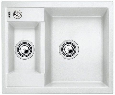 Кухонная мойка Blanco METRA 6 Silgranit&reg; цвет белый з клапаном-автоматом (516157) монтаж на столешницу 516157 фото