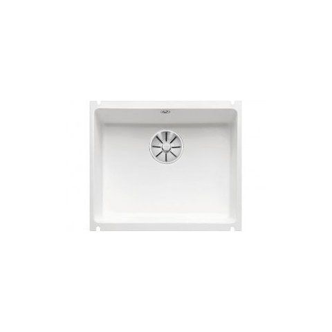 Кухонная мойка Blanco SUBLINE 500-U керамика PuraPlus глянцевая белый с отводной арматурой InFino (523733) монтаж под столешницу 523733 фото