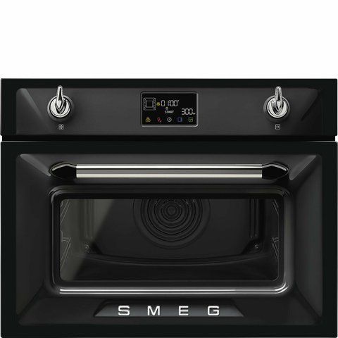 Smeg SO4902M1N - серія VICTORIA - Компактна Духова шафа комбінована з Мікрохвилями, Victoria, 45см, Evo Screen, чорний колір so4902m1n фото