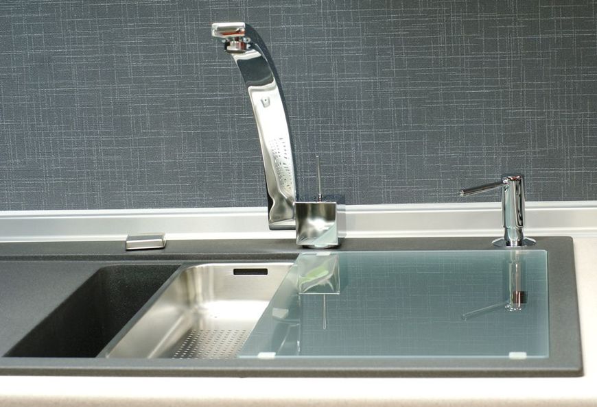 Кухонна мийка Franke Mythos MTG 611, крило зліва (114.0502.869) гранітна - врізна - колір Онікс 114.0502.869 фото
