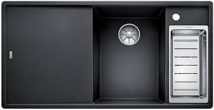 Кухонная мойка Blanco AXIA III 6 S Silgranit&reg; цвет черный - чаша справа, доска стекло скл.-авт. InFino (525850) монтаж на столешницу 525850 фото
