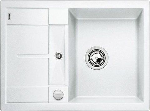 Кухонная мойка Blanco METRA 45 S Compact Silgranit&reg; цвет белый, склапаном-автоматом (519576) монтаж на столешницу 519576 фото