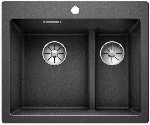 Кухонная мойка Blanco PLEON 6 Split Silgranit&reg; цвет антрацит с отводной арматурой InFino (521689) монтаж на столешницу 521689 фото