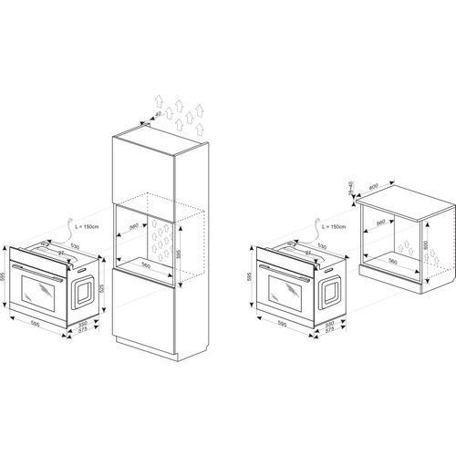 Smeg SFP750AOPZ - серия CORTINA - Многофункциональный Духовой шкаф с функцией пиролиза, 60 см + Soft Close, "PIZZA" BOES 681621 фото