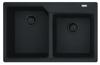 Кухонна мийка Franke Urban UBG 620-78 (114.0701.790) гранітна - врізна - колір Онікс - (пластиковий коландер у комлекті) 114.0701.790 фото