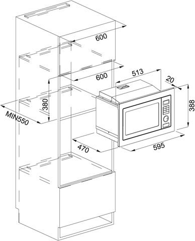 Микроволновая печь Franke Crystal FMW 250 CR2 G BK (131.0391.304) стекло, цвет чёрный 131.0391.304 фото