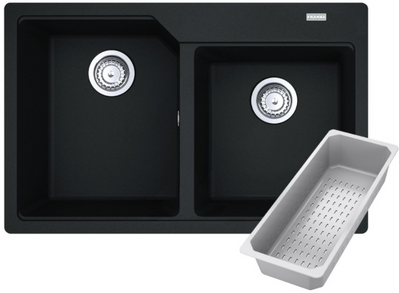Кухонна мийка Franke Urban UBG 620-78 (114.0701.791) гранітна - врізна - колір Чорний матовий - (пластиковий коландер у комлекті) 114.0701.791 фото