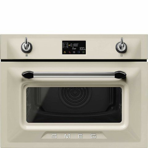 Smeg SO4902M1P - серія VICTORIA - Компактна Духова шафа комбінована з Мікрохвилями, Victoria, 45см, Evo Screen, кремовий колір SO4902M1P фото