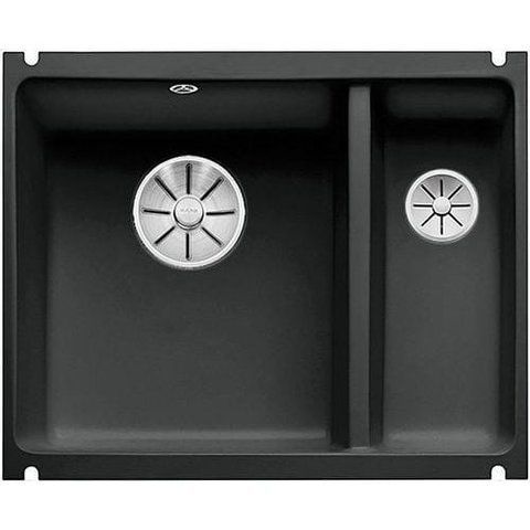Кухонная мойка Blanco SUBLINE 350/150-U керамика PuraPlus черный с отводной арматурой InFino (523747) монтаж под столешницу 523747 фото