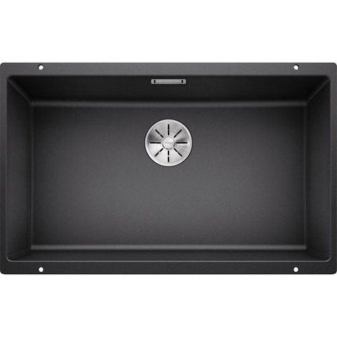 Кухонная мойка Blanco SUBLINE 700-U Silgranit&reg; цвет антрацит с отводной арматурой InFino (523442) монтаж под столешницу 523442 фото