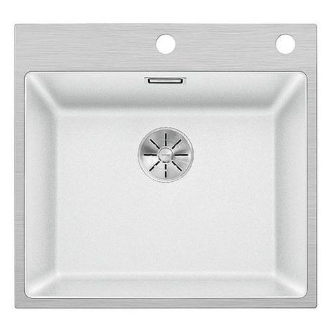 Кухонная мойка Blanco SUBLINE 500-IF/A SteelFrame Silgranit&reg; цвет белый з кл.-авт. InFino (524112) монтаж в уровень со столешницей 524112 фото