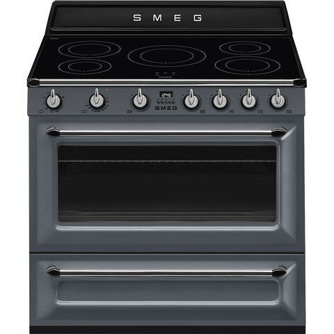 Smeg TR90IGR2 - серія VICTORIA - Варильний центр, 90 см, 1 Духова шафа, індукційна поверхня, колір сірий tr90igr2 фото